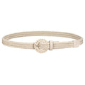 JASGOOD Women's Straw Braided Woven Boho Belt - Skinny Raffia Waist Strap for Summer Dresses & Jeans(Width:0.9") - color: Beige, size: Waist size below 43"