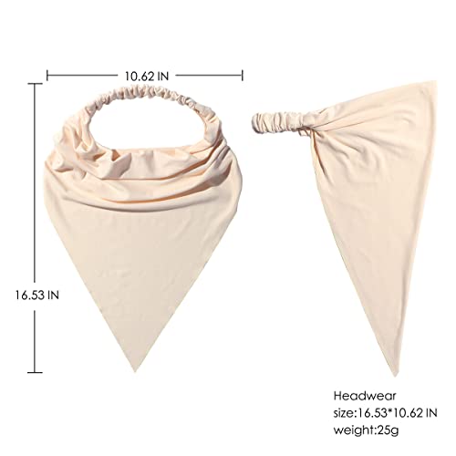 Vercret 6 Pack Hair Scarf Headband for Women Elastic Bandana Head Scarf Large Boho Triangle Kerchief with Clips Non Slip Scarves - color: I Dark Colors