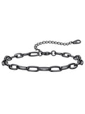 ChainsHouse Ankle Bracelets for Women, Stainless Steel Chain Anklets Waterproof, Women Summer Beach Jewelry Gift, Come with Box - color: 01. 1Pcs-(6mm)-Paperclip-Black