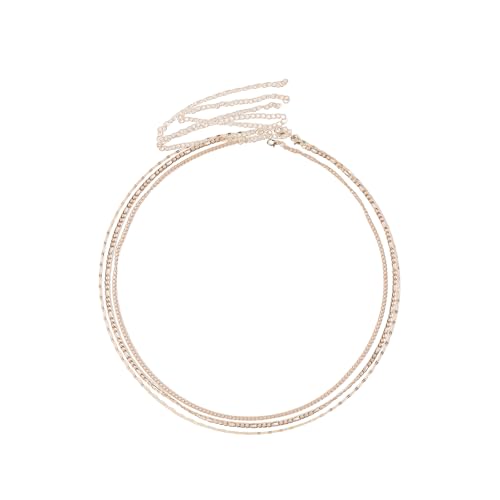 Plated Adjustable Waist Chain Body Jewelry for Women - style: Three-layer lip chain waist chain