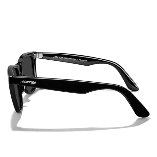 MERRY'S Classic Square Shape Polarized Sunglasses for Womens Mens Retro Designer UV400 Sun Glasses S6140 - color: Black Frame/Black Lens