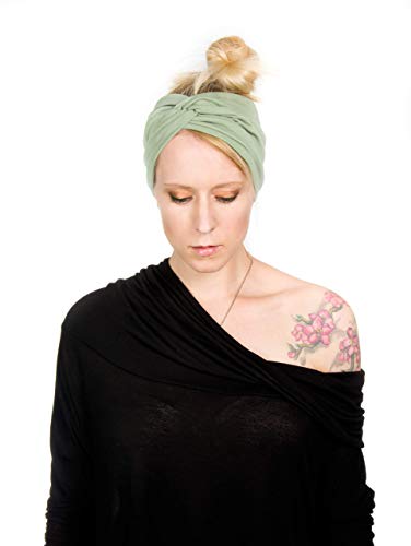 Twist Headband Extra Wide Scrunch Turban (Sage Green) - color: Sage Green
