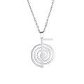 Dreamtimes Cho Ku Rei Reiki Necklace Protection Healing Symbol Yoga Necklace For Women Sacred Geometry Stainless Steel Drop Healing Energy Yoga Power Pendant Necklace Sacred Geometry Amulet - color: SILVER