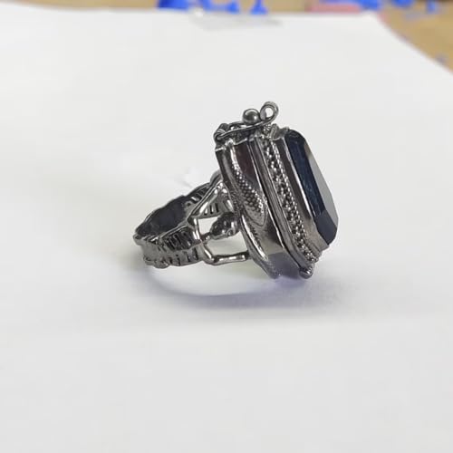 Black Onyx Coffin Poison Ring, Skeleton Coffin Design,Snake Bazel Compartment Poisons Box, Handmade Poisoner Ring, Boho Gift for Her