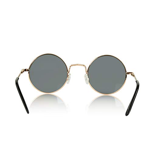 Retro Round Sunglasses Small Colored Lens Hippie Glasses - style: Rainbow