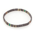 Sonateomber Tila Flat Beaded Stretch Bracelets for Women, Trendy Unique Colorful Square Beads Handmade Stack Bracelet Friendship Accessories Fashion Jewelry Gift - color: Grey Black