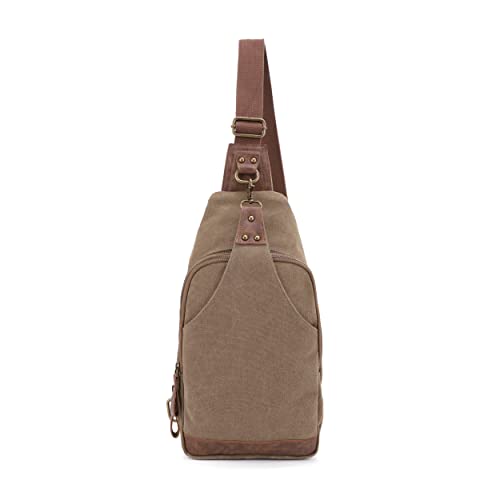 Glacier Canvas Concealed Carry Sling Bag Crossbody Backpack Purse for Men Women | Concealed Carry - color: Khaki