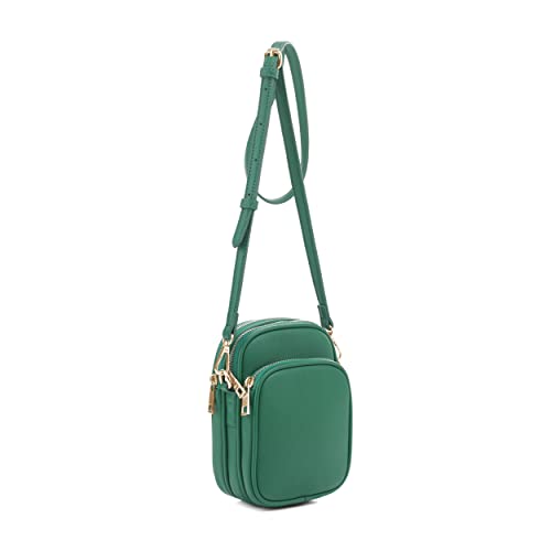 Mali+Lili, Josie Triple Zip Crossbody Bag - color: Kelly Green