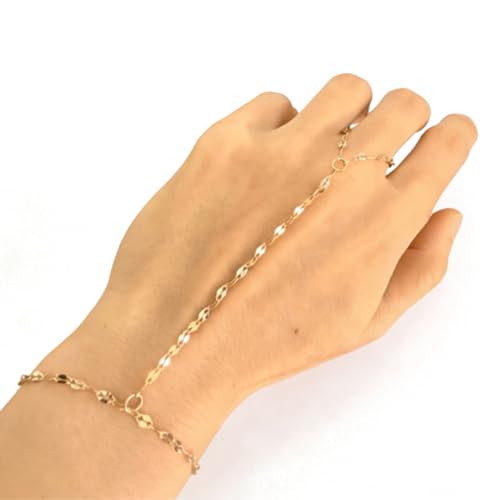 5PCS Hand Chain Bracelets for Women Ring Bracelet Adjustable Gold Bracelets Summer Jewelry Accessories for Women