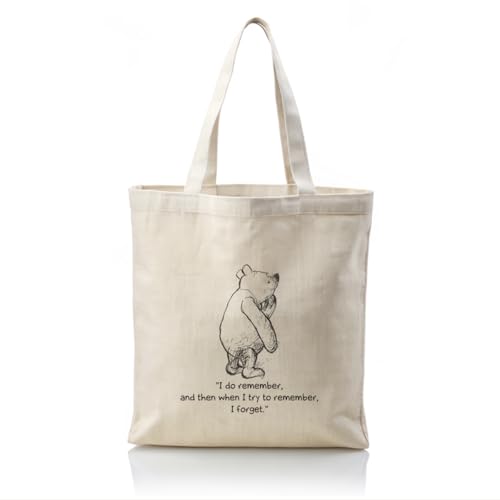 Canvas Tote Bag Aesthetic for Women,Reusable Canvas Cute Shoulder Bag for Grocery, Shopping, Beach & Daily Use - color: Bear 3