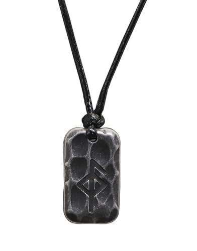 Ankiyabe Stainless Steel Norse Viking Rune Pendant with Adjustable Braided Rope Good Luck/Love/Strenght/Health Viking Symbol Necklace for Men Women - color: HEALTH