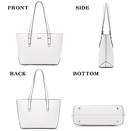 Purses And Wallets Set For Women Work Tote Satchel Handbags Shoulder Bag Top Handle Totes Purse With Matching Wallet - color: A01-3pcs/Set White