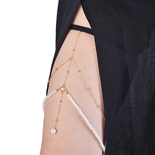 Tornito 4-8Pcs Sexy Body Chain Belly Waist Chain Necklace Summer Beach Bikini Bra Body Jewelry for Women Gold Tone - style: D:4Pcs, Gold Tone
