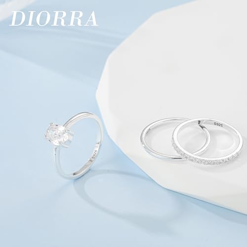 Sterling Silver Ring for Women, 4PCS Thin Stackable Rings Cubic Zirconia Thumb Ring Set Engagement Statement Wedding Bands for Women Size 5-10 - color: 3PCS CZ SET, size: 6 (Circum 51.5mm)
