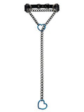 Black Leather Choker Collar For Women, Handmade Heart Slip Chain Choker Long Necklace with Adjustable Buckle - color: B-Black-Black-Blue, size: 24''chain