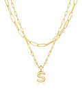 adoyi Dainty Heart Initial Necklaces 14K Gold Plated Layered Letter A-Z Pendant Necklace Stack Trendy Jewelry Birthday Valentines Gifts for Women Jewelry - color: Gold-Letter, style: S