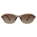 SOJOS Retro Oval Sunglasses for Women Trendy Cat Eye Narrow Chic Y2K 90s Sunnies SJ2685 - color: Transparent Taupe/Greyish-brown Grading