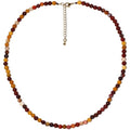 Simple Choker Necklace for Women Real Stone and Crystals Necklaces 4mm Beaded Choker Jewelry Meditation Gift for Women (16"+2") - style: Egg Yolk Stone