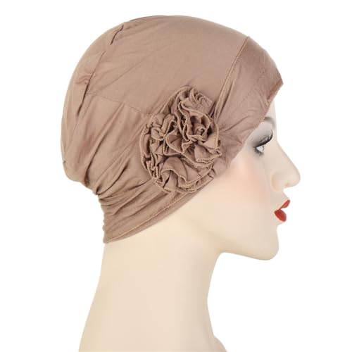 Headwrap Turbans for Women - Twist Soft Floral Solid Caps Pre Tied Chemo Beanies Headwear Hat for Cancer - color: Khaki