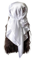 vabovin Satin Head Scarf for Women Solid Color, 35×35 in | Silk Feel Neckerchief, Hair Scarf, Fashion Bandana, Headscarf, Headband, Hair Wrap Sleeping, Daily Fashion Styling - color: 210 White