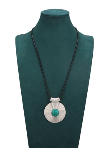 Chunky Necklace for Women Boho Pendant Necklace Statement Western Choker Necklaces for Women Vintage Bohemian Jewelry - style: Large Pendant Necklace