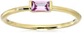 Amazon Essentials 18K Yellow Gold Plated Sterling Silver Cubic Zirconia Fashion Stackable Ring - color: Alexandrite Purple,June, size: 8