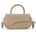 Milan Chiva Small Top Handle Purse for Women Elegant Crossbody Bag with Adjustable Strap for Evening Party & Daily Use - color: Camel