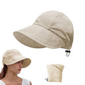 huablo UPF 50+ Womens Sun Hat Wide Brim Sun Hat UV Protection Hiking Fishing Hat Adjustable Head Circumference for Easy Carry - color: Beige
