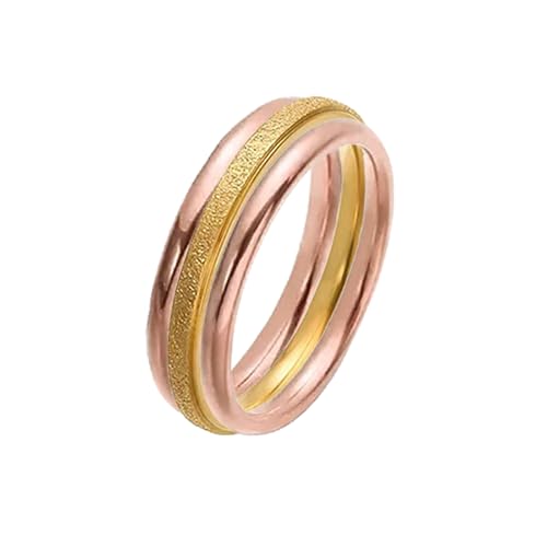 9 Pack Stackable Rings for Women - Dainty Titanium Steel Womens Ring, Silver, Gold, Rose Gold, Triple Band Design, Textured and Smooth Finish,Minimalist Thin Rings for Daily/Wedding/Party