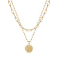 Yoosteel Layered Initial Necklaces for Women Trendy - 14K Gold-Plated Dainty Layering Paperclip Chain Coin Initial Necklace Jewelry Gifts for Women Mom Wife Teen Girls - color: Gold, style: H