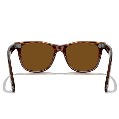 MERRY'S Classic Square Shape Polarized Sunglasses for Womens Mens Retro Designer UV400 Sun Glasses S6140 - color: Brown Stripe Frame/Brown Lens