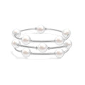 Elegance 11 designs 10mm Crystal White Pearl Blessing Bracelet - style: Style-silver 3pcs