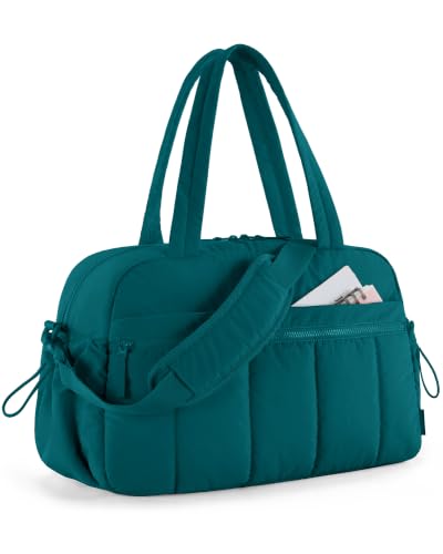 BAGSMART Gym Bag for Women, Duffle Bag for Travel with Wet Pocket, Lightweight Carry on Weekender Duffel, Water Resistant - color: Teal, size: Medium