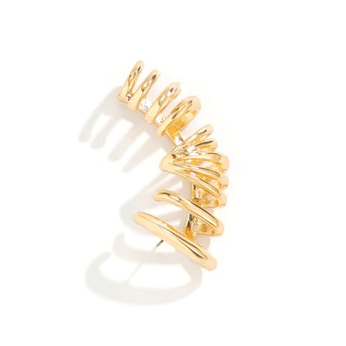 Ear Cuff Earrings for Women Chunky Ear Cuff Colourful Non Pierced Ear Cuff Non Piercing Clip On Cartilage Wrap Cuff Earrings Jewelry Gifts - color: 243-Gold