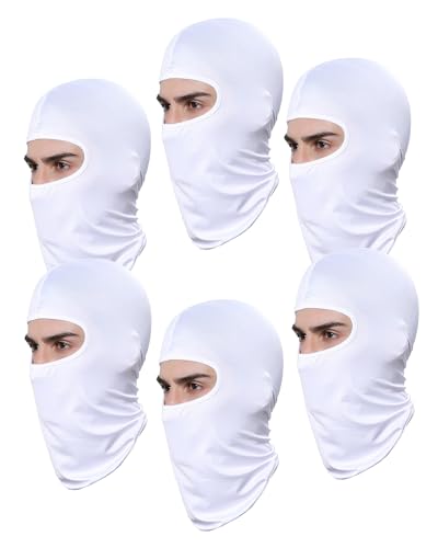 Xeoxarel 6 Pack Balaclava Ski Mask for Men/Women, Full Face Cover - color: 6 Pack Diy Ski Mask Balaclava - White