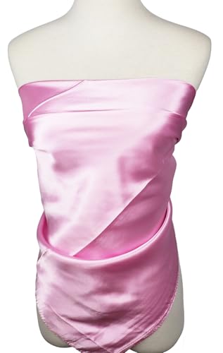 vabovin Satin Head Scarf for Women Solid Color, 35×35 in | Silk Feel Neckerchief, Hair Scarf, Fashion Bandana, Headscarf, Headband, Hair Wrap Sleeping, Daily Fashion Styling - color: 211 Pink