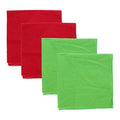 Motique Accessories Solid Color Bandana - Set of 4 - color: Red Green