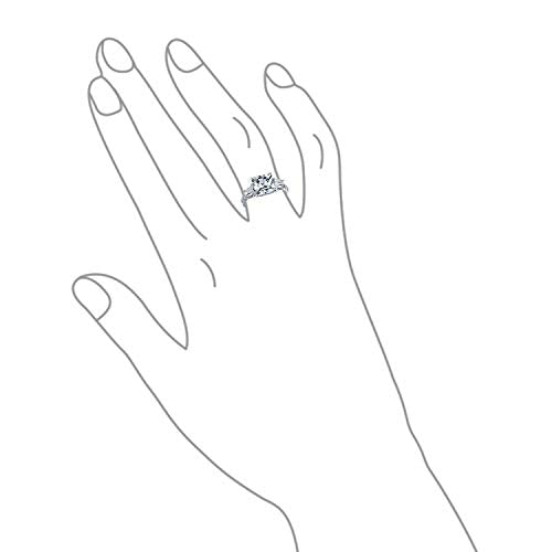 Bling Jewelry Personalize Vintage Antique Style 3CT AAA CZ Baguette Side Stones Solitaire Square Brilliant Princess Cut Engagement Ring Milgrain Filigree Band .925 Sterling Silver Customizable