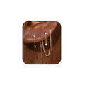 Trendy Zircon Tassel Chain Threader Earrings Set for Women Chain Dangle Earrings Dainty Rhinestone Hoop Earrings Set for Women Stack Jewelry Long Drop Ear Line - color: Gold-one ear-A