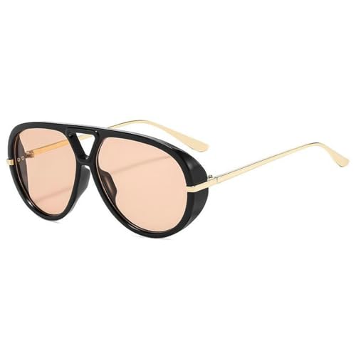 Trendy Oversized Pilot Sunglasses Women For Men Round Sun Glasses Vintage Big Frame Shield Shades Men Punk Sunglasses - color: C10