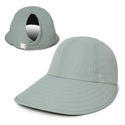 Ponyflo Sunblocker Wide Brim Hat, Patented Women’s Ponytail Sun Hat for Adults, UPF 50 Sun Protection - color: Mint