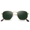 Polarized Sunglasses for Womens Men Trendy Square Hexagonal Flat Mirrored Sun Glasses UV Protection - color: A04-gold/G15/Leopard