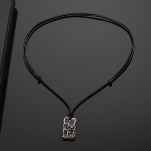 Ankiyabe Stainless Steel Norse Viking Rune Pendant with Adjustable Braided Rope Good Luck/Love/Strenght/Health Viking Symbol Necklace for Men Women - color: AEGISHJALMUR