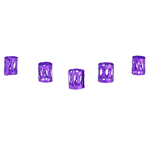 100PCS Braiding Beads Metal Cuffs,New Colorful Dreadlocks Beads Hair Braid Rings Clips Dread Locks, Rings Cuff Hair Decoration Braiding Filigree Tube Hair Jewelry () - color: purple