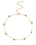 SNGIA Gold Plated Colorful Charm Necklace for Women Adjustable Shell Pearl Crystal Beaded Gemstone Dainty Layering Statement Necklace Gift