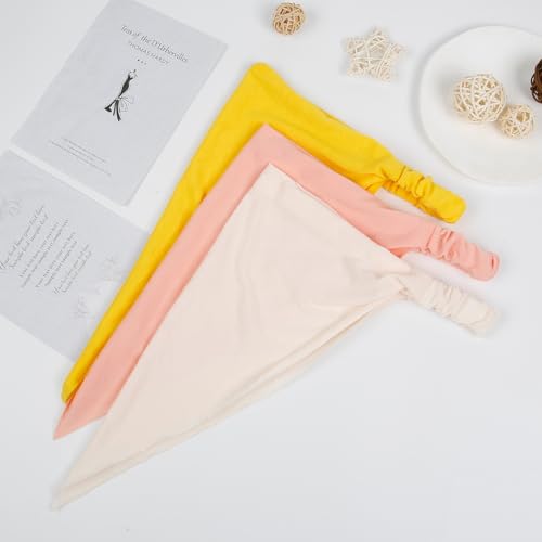 WOVOWOVO 8 Pcs Hair Scarf Headband for Women Girls Non Slip Elastic Boho Triangle Head Scarf Bandana - color: Dry Leaf Gold