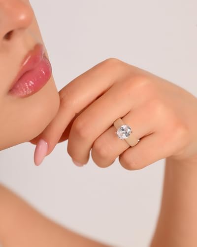 Rinfit Silicone Ring with Stone - Oval Cut Cubic Zirconia Solitaire Engagement Ring for Women - Rubber Wedding Bands - Patented Design - color: Pack A: Nude / Rose Gold