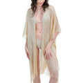 Sparkle Metallic Evening Shawls for Women formal Party Dresses Beach Travel Cardigan Shawl Wrap for Swimsuit - color: G-champagne