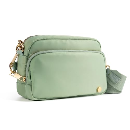 Joryin Anti Theft Crossbody Bag for Women, Slash-resistant RFID Blocking Travel Purses, Small Shoulder Bag Handbag, Nylon - color: Sage Green
