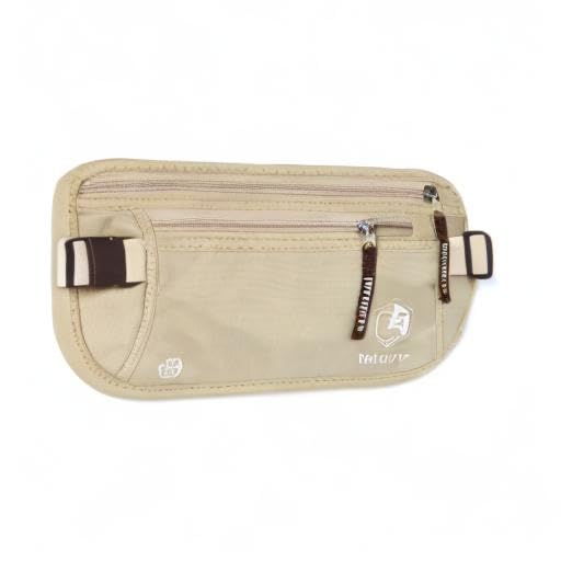 VENTURE 4TH Money Belt for Travel – Slim Hidden Under-Clothes RFID Blocking Anti-Theft Passport Holder & Travel Wallet Pouch for Men & Women to Protect Cash, Cards & Documents (Beige) - color: Beige